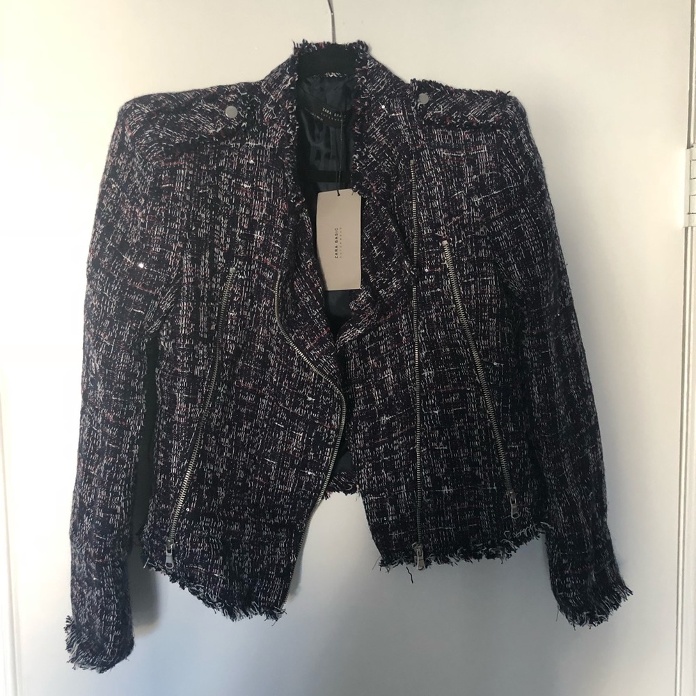 Zara Cropped Moto Jacket